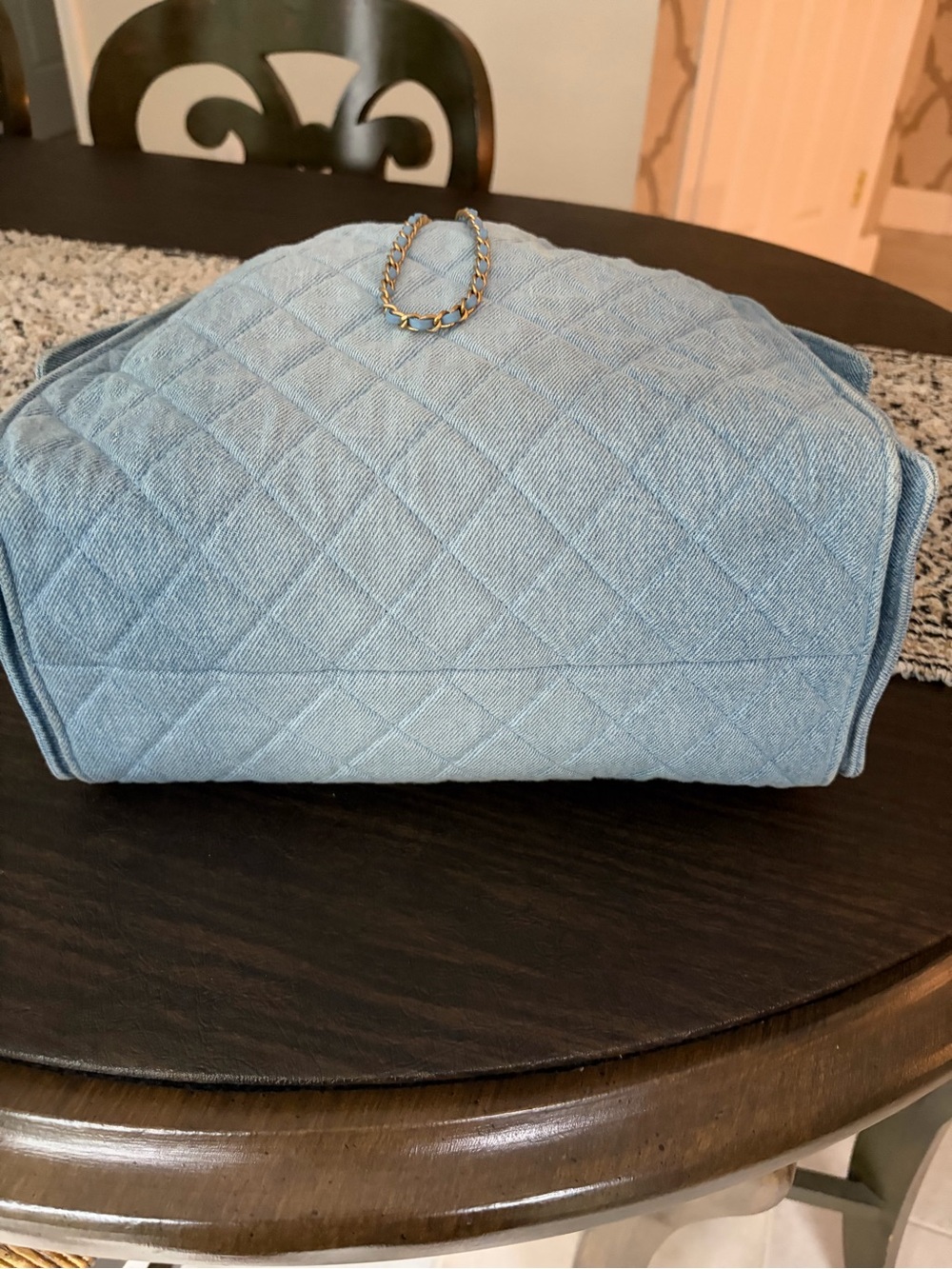 CHANEL 25 Light Blue Quilted Denim Bag with Pochette GHW GREAT PRICE! - Picture 3 of 16